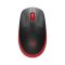 Egér, vezeték nélküli, optikai, USB, LOGITECH, "M190", piros