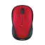 Egér, vezeték nélküli, optikai, közepes méret, USB, LOGITECH "M235", piros
