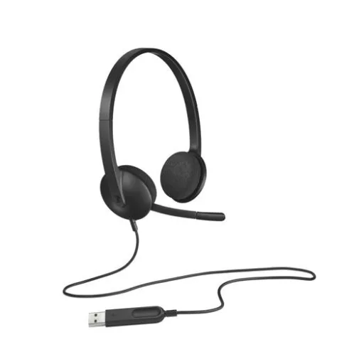 Fejhallgató, mikrofonnal, USB csatlakozás, LOGITECH "H340"