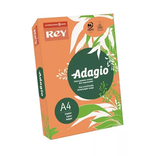 Másolópapír, színes, A4, 80 g, REY "Adagio", neon mandarin