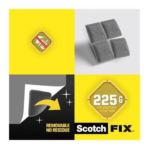 Ragasztó négyzetek, kétoldalas, eltávolítható, 12,7x12,7 mm, 3M SCOTCH "Removable"