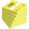 Öntapadó jegyzettömb, 76x76 mm, 6x100 lap, 3M POSTIT, neonzöld