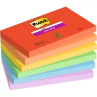   Öntapadó jegyzettömb, 76x127 mm, 6x90 lap, 3M POSTIT "Super Sticky Playful", vegyes színek