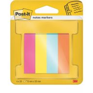   Jelölőcímke, papír, 4x50 lap, 15x50 mm, 3M POSTIT "Poptimistic", vegyes