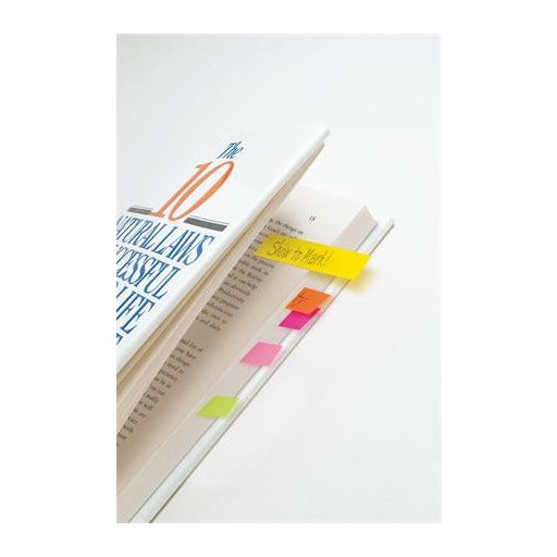 Jelölőcímke, papír, 5x100 lap, 15x50 mm, 3M POSTIT, vegyes