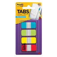   Jelölőcímke, műanyag, megerősített, 4x10 lap, 16x38 mm, 3M POSTIT, vegyes színek