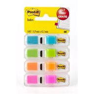   Jelölőcímke adagolóban, műanyag, 4x35 lap, 12x43 mm, 3M POSTIT, élénk színek