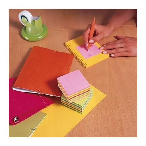 Öntapadó jegyzettömb, 76x76 mm, 450 lap, 3M POSTIT, vegyes színek