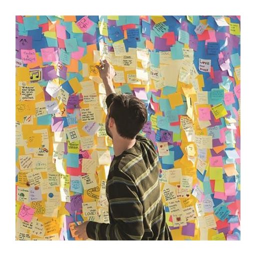 Öntapadó jegyzettömb, 76x76 mm, 450 lap, 3M POSTIT, vegyes színek