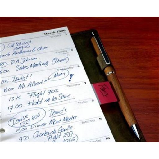 Jelölőcímke, műanyag, 50 lap, 25x43 mm, 3M POSTIT, piros