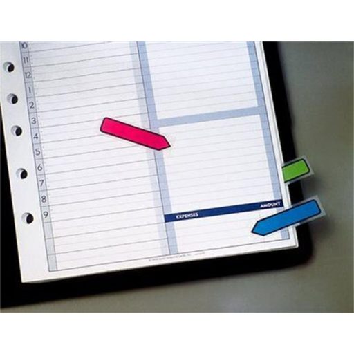 Jelölőcímke, műanyag, 4x24 lap, 11,9x43,2 mm, nyíl, 3M POSTIT, vegyes