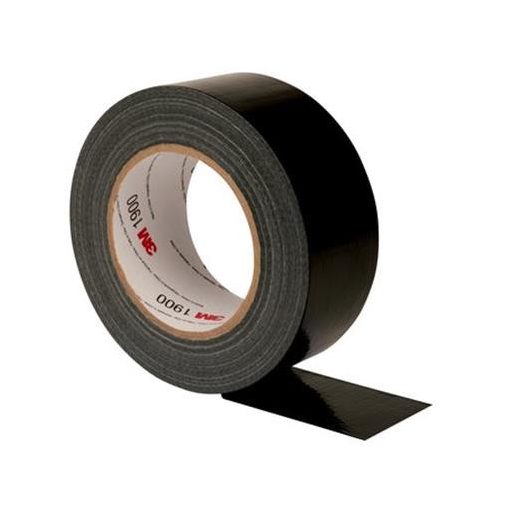 Ragasztószalag, szövet, 50 mm x 50 m, 3M "Duct Tape 1900", fekete, 24 tekercs