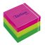 Öntapadó jegyzettömb, 76x76 mm, 100 lap, 6 tömb/cs, TARTAN, vegyes neon színek