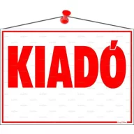 Információs tábla, 35x25 cm, "Kiadó"