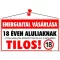 Információs tábla, 22,5x12,5 cm, "Energiaital vásárlása 18 éven aluliaknak tilos!"