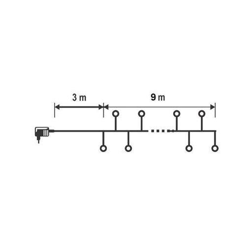Fényfüzér, kül- és beltéri, 600 db microLED, színes/melegfehér, 9 m, HOME