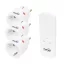 Dugalj szett, 3 aljzat, távirányítóval, 2300 W, HOME, fehér