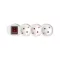 Elosztósor, 3 csatlakozóaljzat, 1,5 m kábelhosszúság, kapcsolóval, HOME, fehér