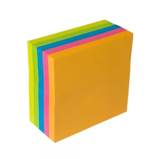 Öntapadó jegyzettömb, 50x50 mm, 250 lap, VICTORIA OFFICE, neon