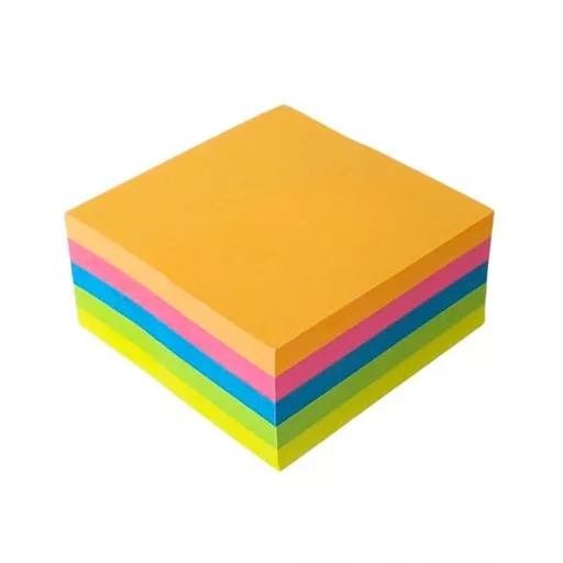 Öntapadó jegyzettömb, 50x50 mm, 250 lap, VICTORIA OFFICE, neon