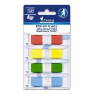   Jelölőcímke, műanyag, 4x36 lap, 43x12,5 mm, VICTORIA OFFICE, vegyes szín