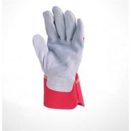   Rakodókesztyű, marha hasítékbőr, 11-es méret, szürke/piros