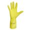 Védőkesztyű, latex, 7-es méret, sárga