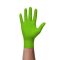 Védőkesztyű, egyszer használatos, nitril, L méret, 50 db, púder nélküli, gyémánt textúrált megerősített, zöld