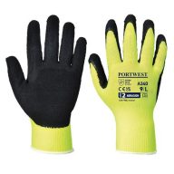   Védőkesztyű, nylon, latexhab, tenyerén mártott, S méret "Hi-Vis Grip", sárga