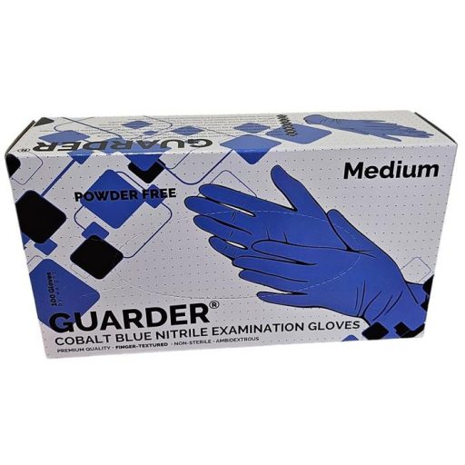 Védőkesztyű, egyszer használatos, nitril, M méret, 100 db, púder nélküli, kobaltkék
