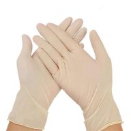   Védőkesztyű, egyszer használatos, latex, 5,7g, XL méret, 100 db, púder nélküli, bézs