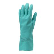   Védőkesztyű, nitril, vegyszerálló, érdesített, kesztyű, 10/XL méret, zöld