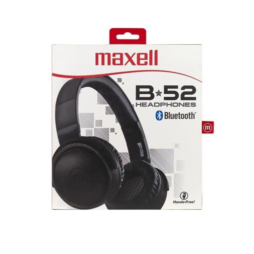 Fejhallgató, vezeték nélküli, Bluetooth, mikrofon, MAXELL "B-52", fekete