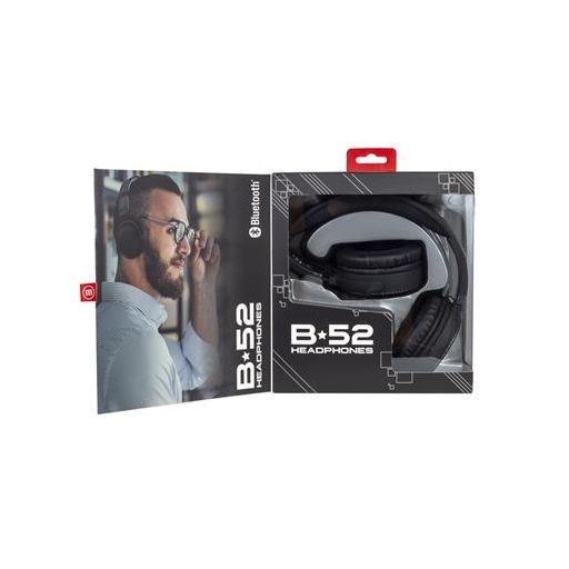 Fejhallgató, vezeték nélküli, Bluetooth, mikrofon, MAXELL "B-52", fekete