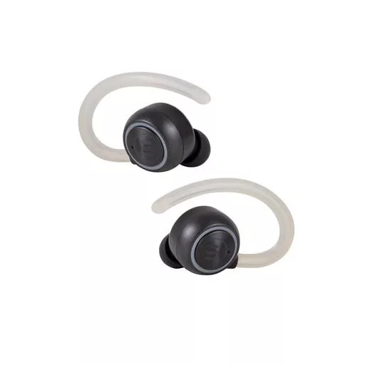 Fülhallgató, vezeték nélküli, Bluetooth, mikrofonnal, LED-es fülhallgató, MAXELL "Halo Sport", fekete