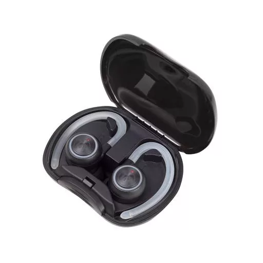 Fülhallgató, vezeték nélküli, Bluetooth, mikrofonnal, LED-es fülhallgató, MAXELL "Halo Sport", fekete