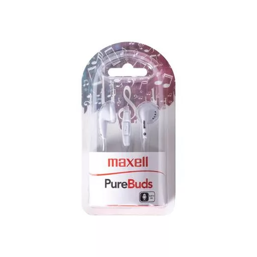 Fülhallgató, mikrofonnal, MAXELL "PureBuds", fehér