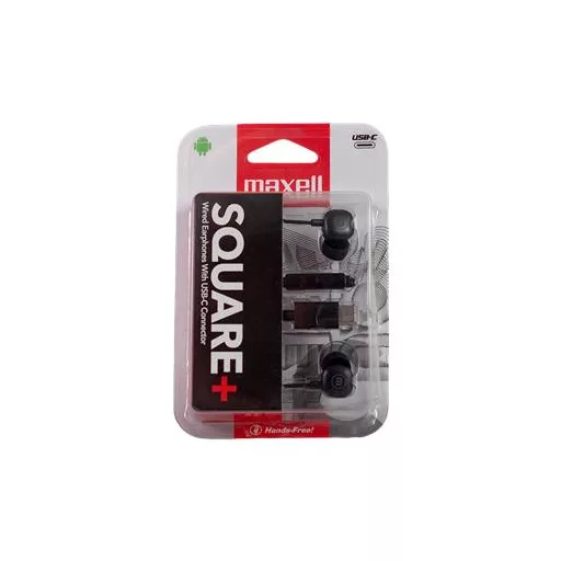 Fülhallgató, mikrofonnal, USB-C, MAXELL "Square+", fekete