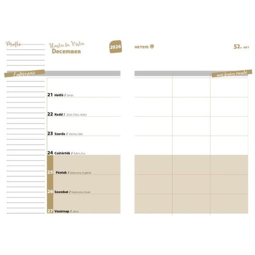 Hallgatói zsebkönyv, heti, 2026/2027 tanév, REALSYSTEM, face