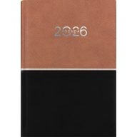   Naptár, tervező, A5, napi, DAYLINER "Contrast", barna-fekete