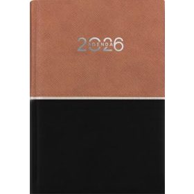  Naptár, tervező, A5, napi, DAYLINER "Contrast", barna-fekete