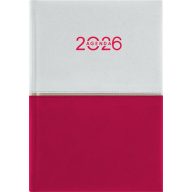   Naptár, tervező, A5, napi, DAYLINER "Contrast", fehér-piros