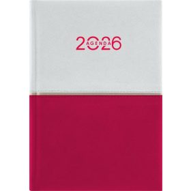   Naptár, tervező, A5, napi, DAYLINER "Contrast", fehér-piros