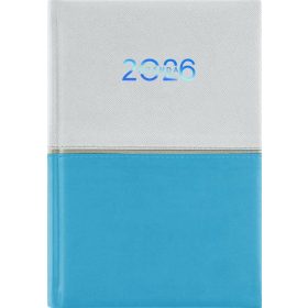   Naptár, tervező, A5, napi, DAYLINER "Contrast", fehér-világoskék