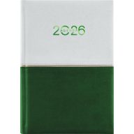   Naptár, tervező, A5, napi, DAYLINER "Contrast", fehér-zöld