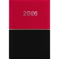   Naptár, tervező, A5, napi, DAYLINER "Contrast", piros-fekete