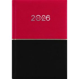   Naptár, tervező, A5, napi, DAYLINER "Contrast", piros-fekete