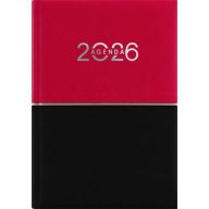   Naptár, tervező, B6, heti, DAYLINER "Contrast", piros-fekete