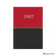   Naptár, tervező, B6, heti, DAYLINER "Contrast", piros-fekete