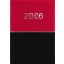 Naptár, tervező, B6, heti, DAYLINER "Contrast", piros-fekete